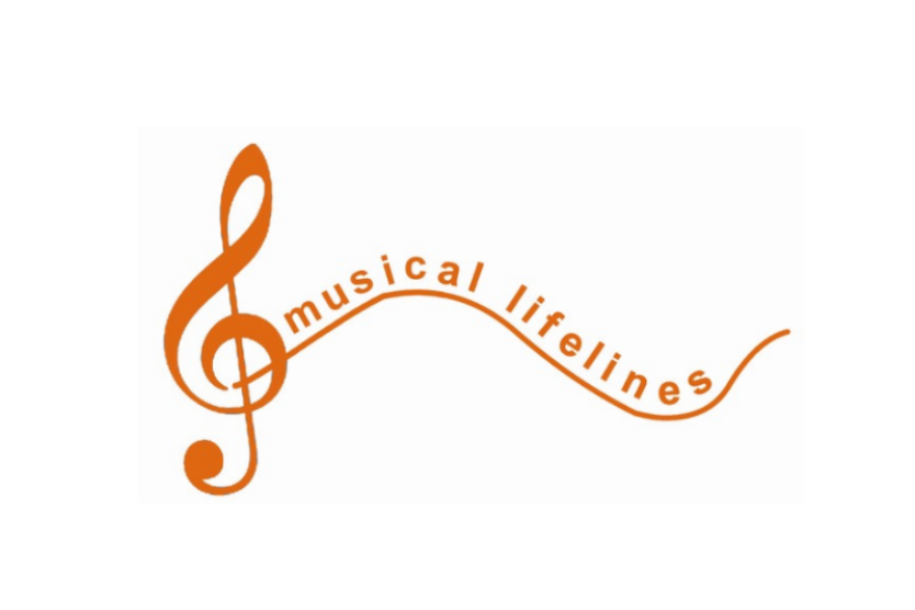 Orange treble clef with 'Musical Lifelines' written next to it